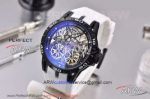 Perfect Replica Roger Dubuis Excalibur Spider Black Steel Case White Rubber Strap 46mm Watch